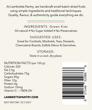 Dried Green Kiwi Slices – All-Natural Snack, Cocktail Garnish & Tea, 60g