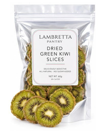 Dried Green Kiwi Slices – All-Natural Snack, Cocktail Garnish & Tea, 60g