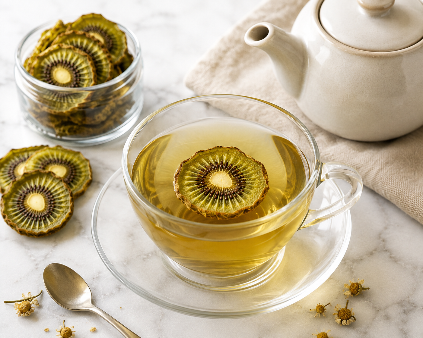 Dried Green Kiwi Slices – All-Natural Snack, Cocktail Garnish & Tea, 60g