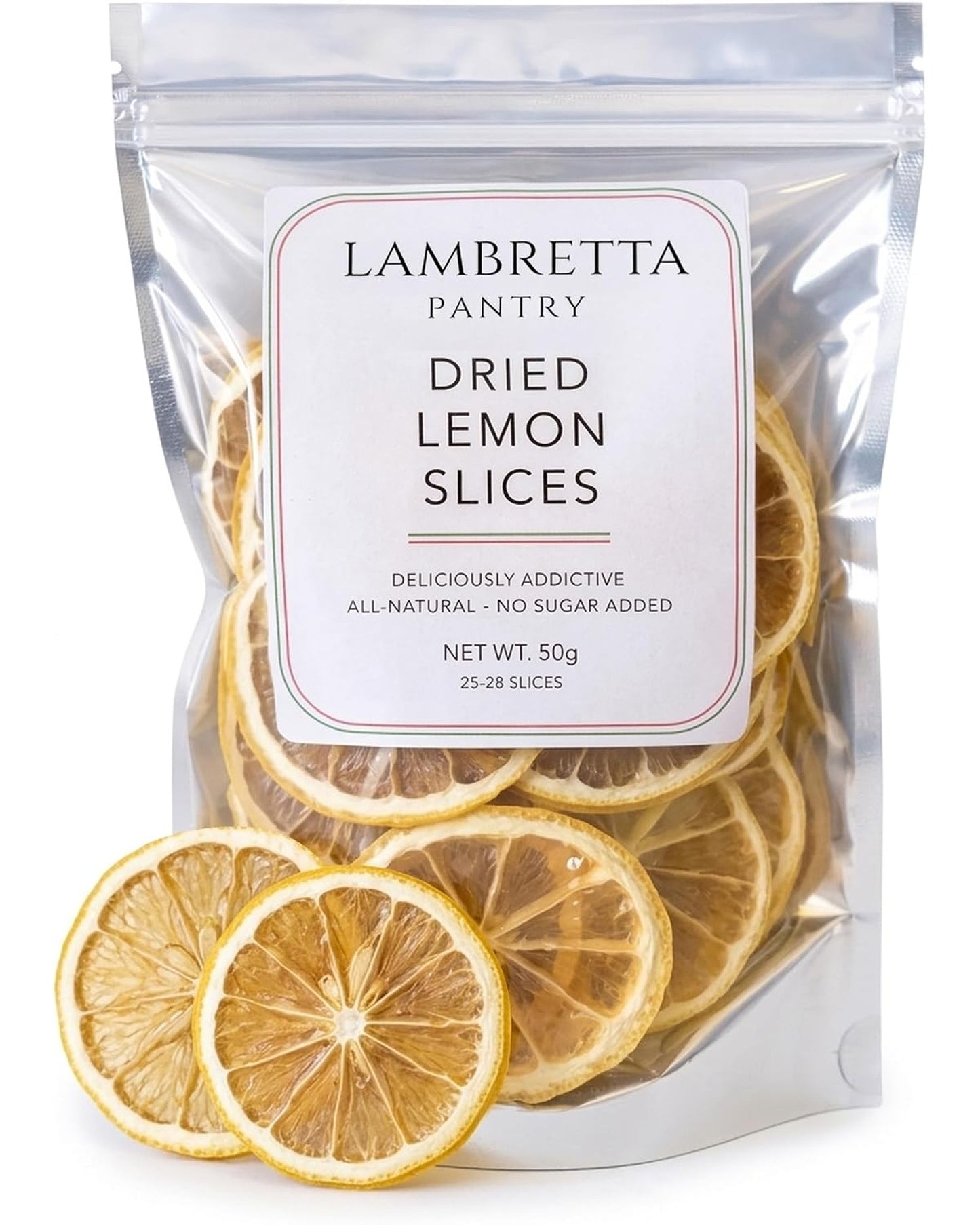 Tranches de citron séchées – Garniture de cocktail et thé, Entièrement naturelles, 50 g