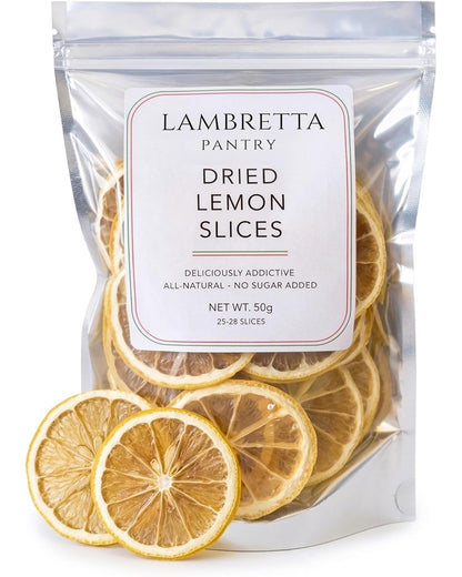 Tranches de citron séchées – Garniture de cocktail et thé, Entièrement naturelles, 50 g