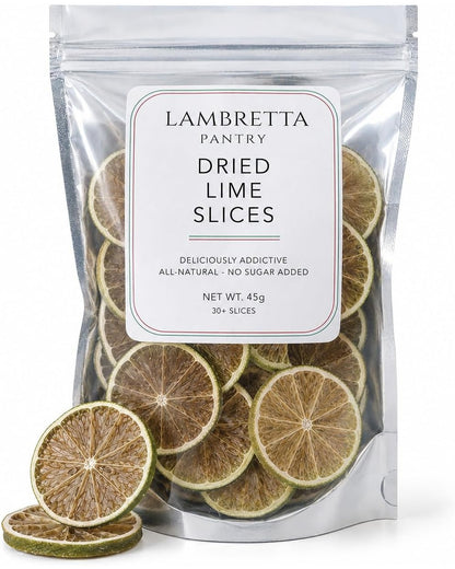 Rondelles de lime séchées – Garniture de cocktail et pour le bord des margaritas, 100 % naturelles, 45 g