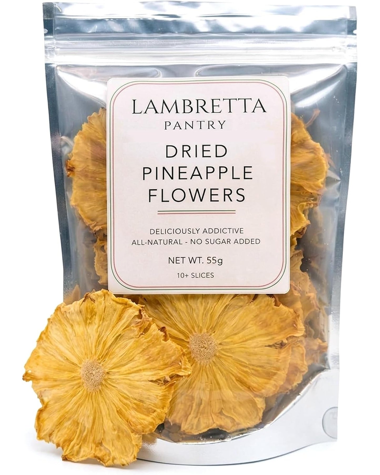 Fleurs d'ananas séchées – Décoration de cocktails et collation, 100 % naturelles, 60 g
