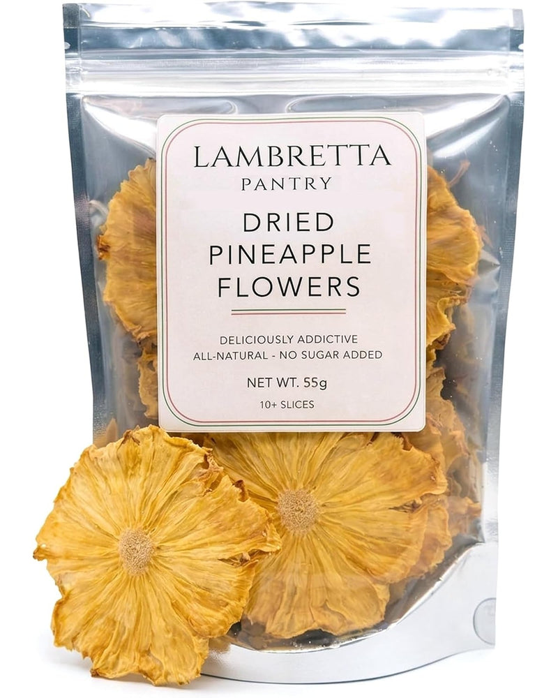 Dried Pineapple Flowers – Cocktail Garnish & Snacking, All-Natural, 60g